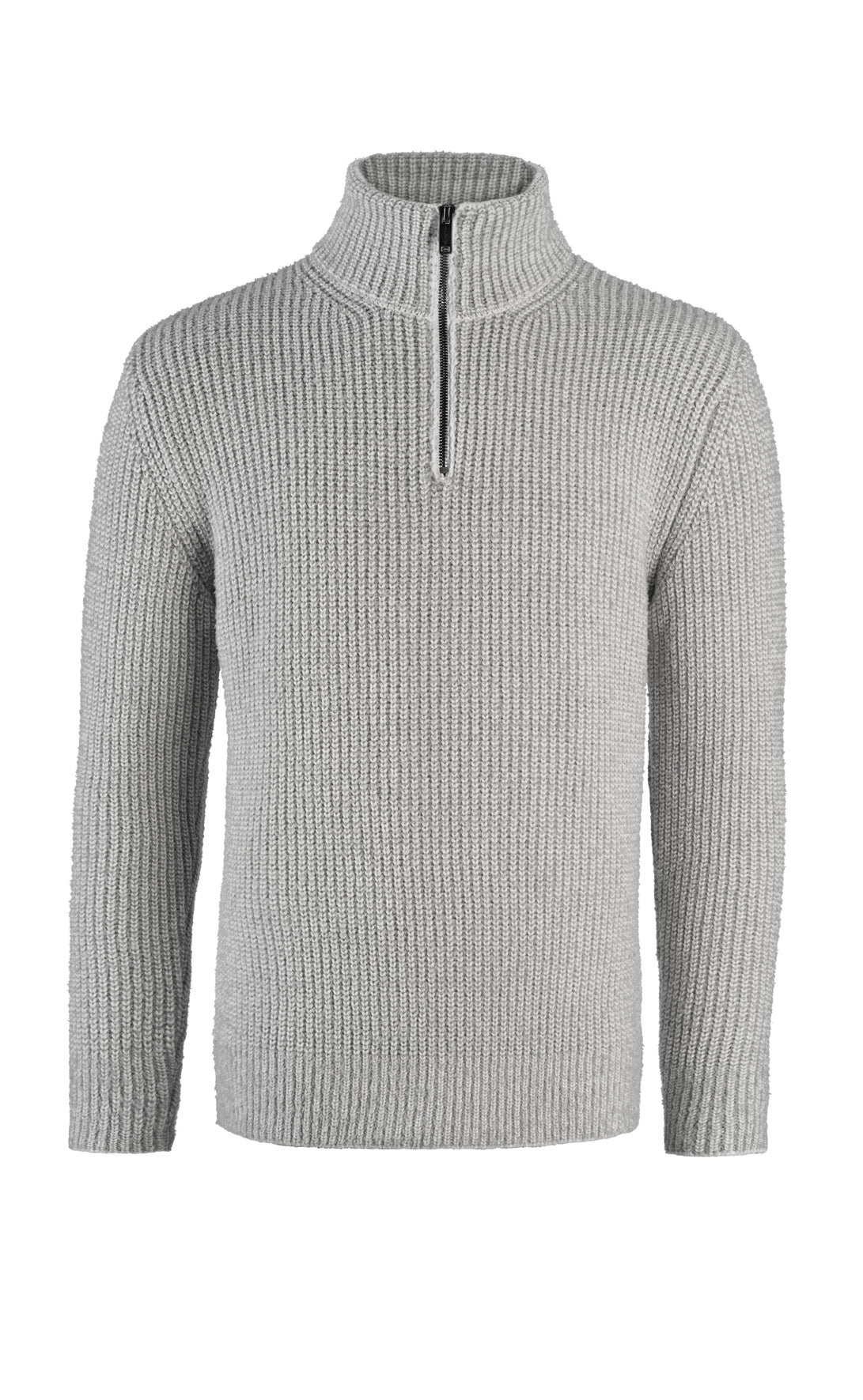 Zipptroyer in 2-color pearl catching structure made of merino wool, relaxed fit