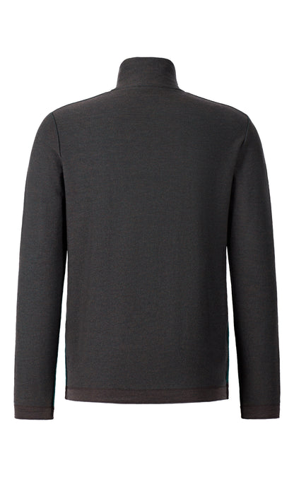 Leichter Doubleface-Zipptroyer: außen Merino-, innen Baumwolle, relxed fit