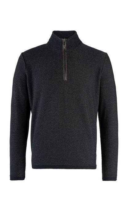 Leichter Doubleface-Zipptroyer: außen Merino-, innen Baumwolle, relxed fit
