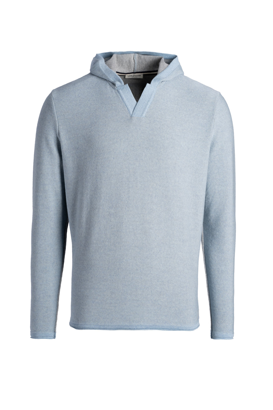 V-neck sweater, double-face made of merino and cotton