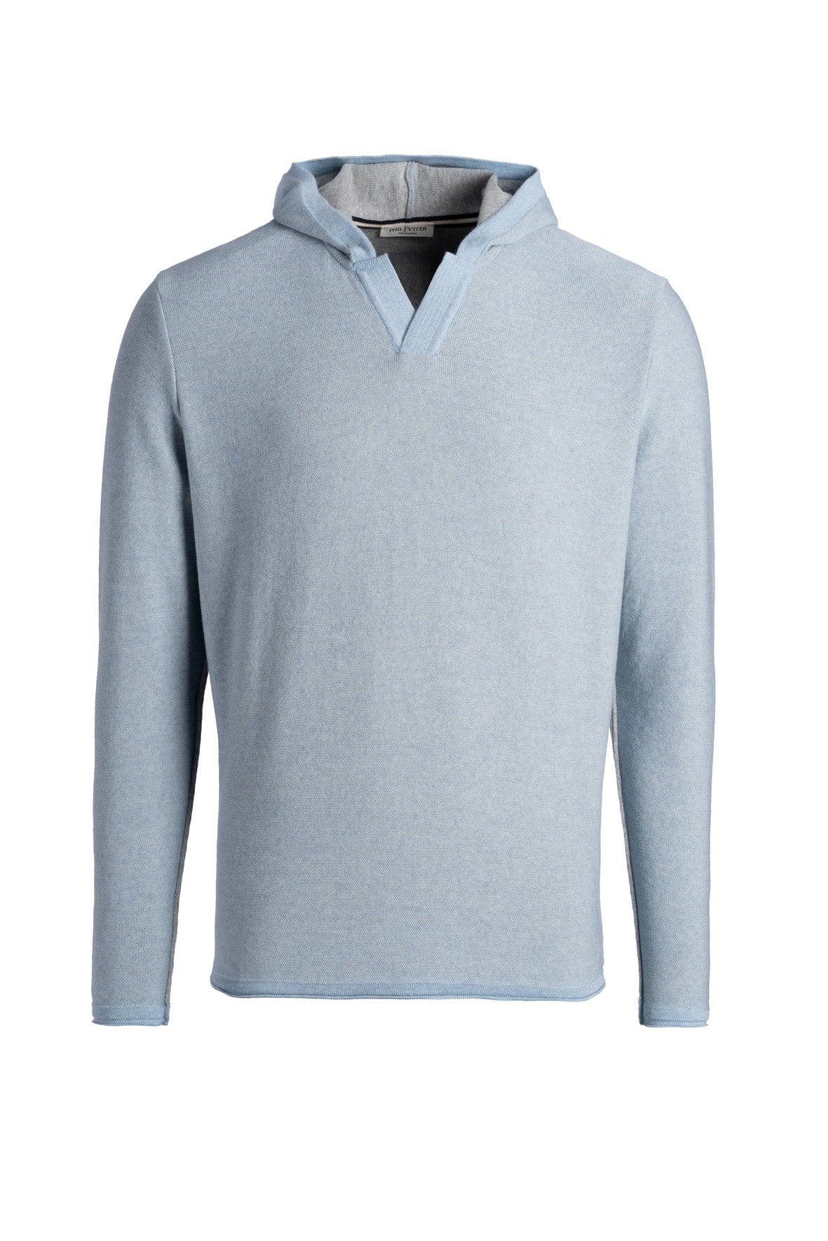 V-neck sweater, double-face made of merino and cotton