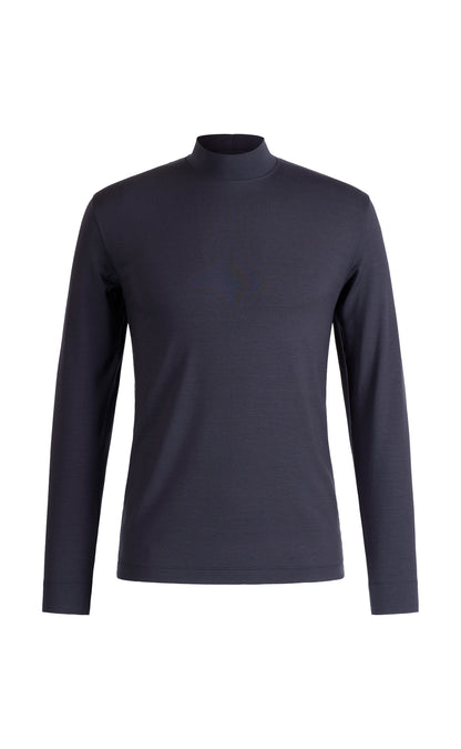 Stand-up collar shirt, long sleeve, viscose stretch