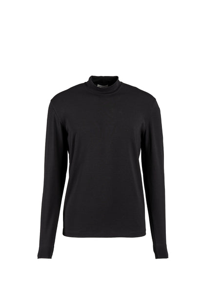 Stand-up collar shirt, long sleeve, viscose stretch