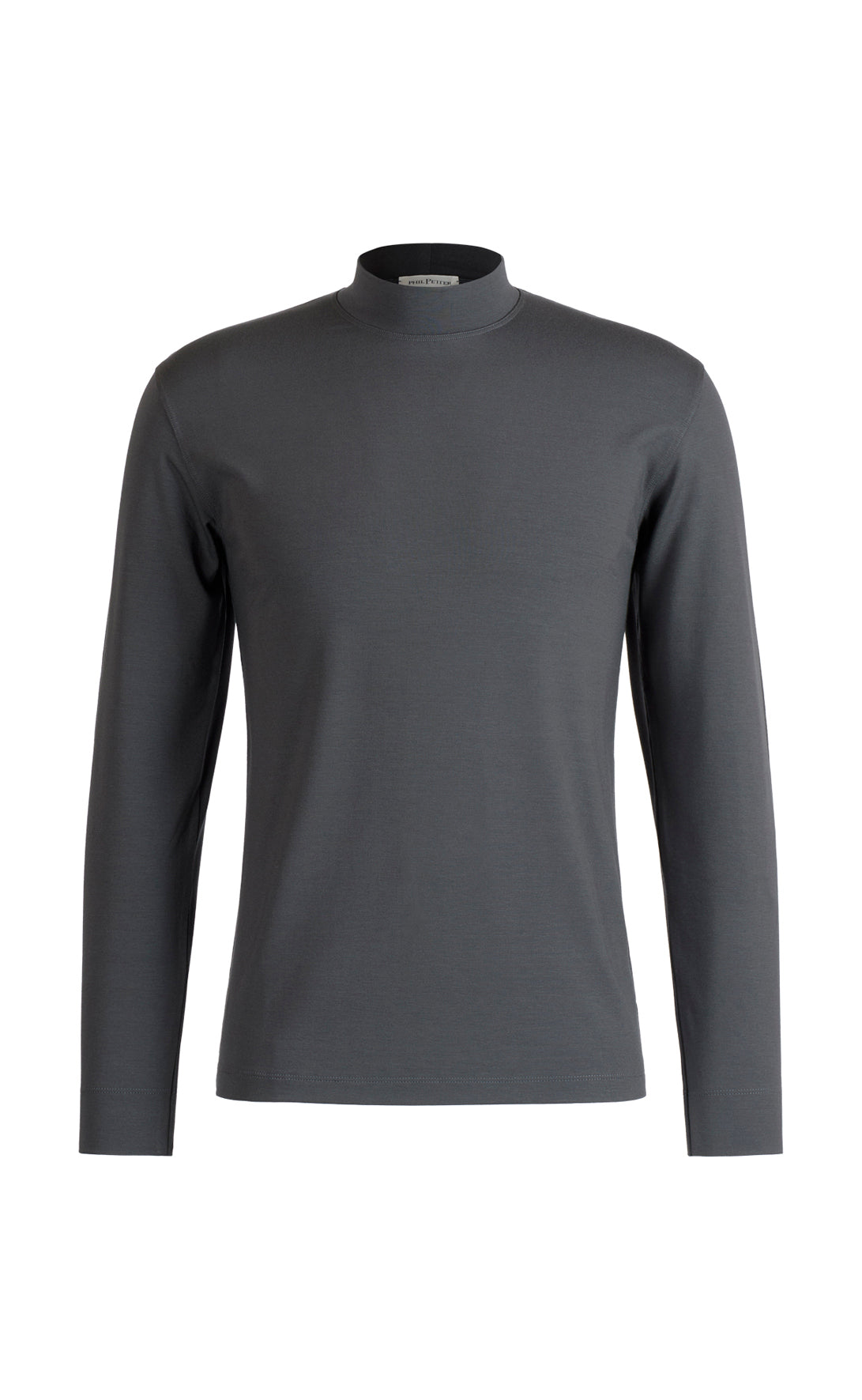 Stand-up collar shirt, long sleeve, viscose stretch