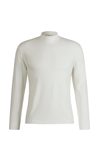 Stand-up collar shirt, long sleeve, viscose stretch