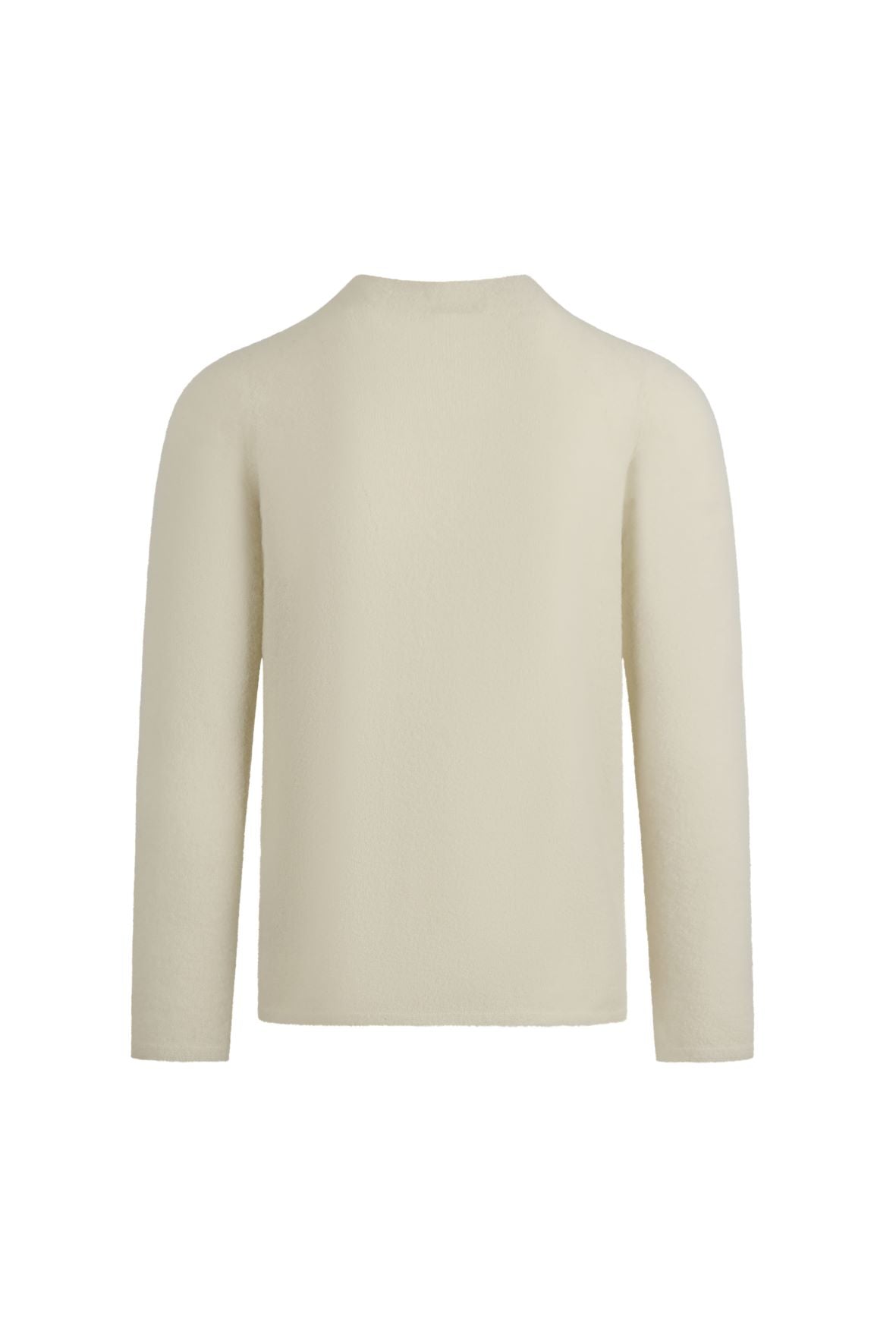 Pullover with stand-up collar made of light, stretchy Merino bouclé yarn, regular fit