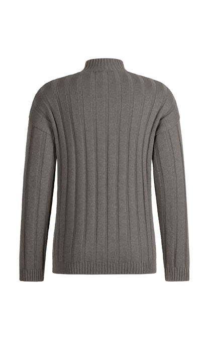 Sophisticated mock neck sweater in a soft, durable cashmere blend, modern fit