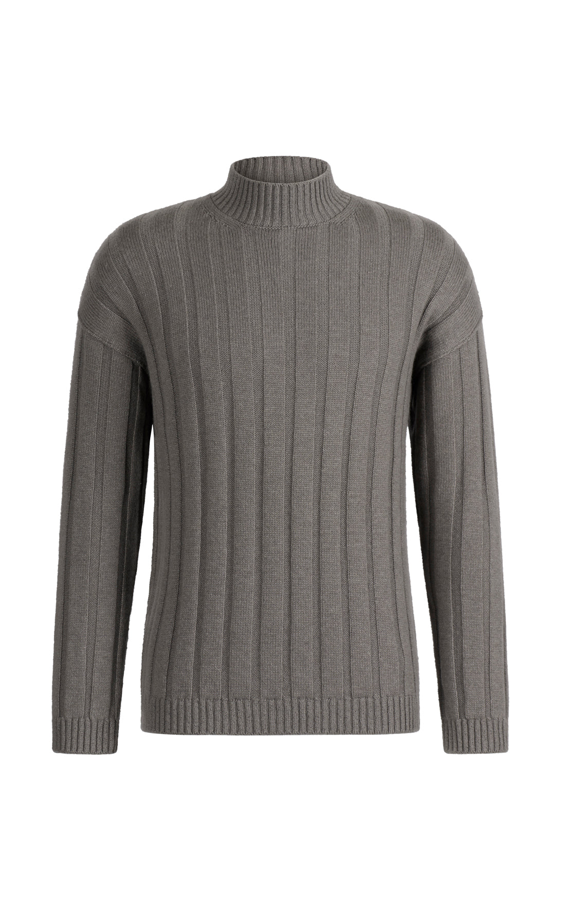 Sophisticated mock neck sweater in a soft, durable cashmere blend, modern fit