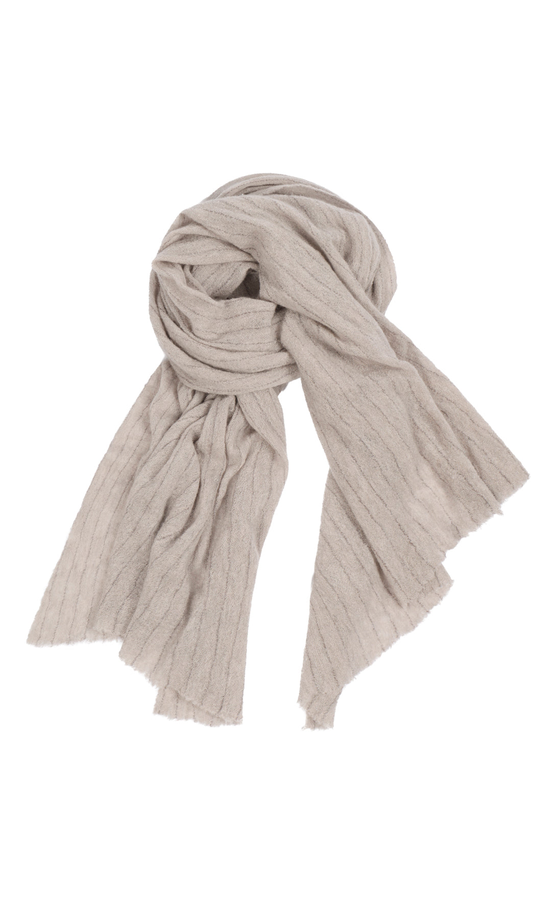 Luxurious cashmere scarf with a subtle pinstripe